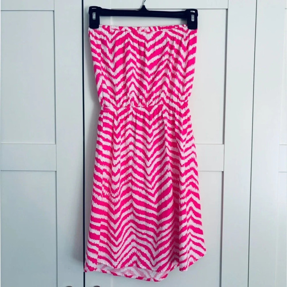 Lilly Pulitzer Pink Zebron Strapless Dress Size XS - Picture 1 of 4